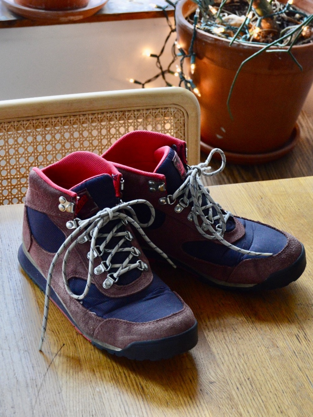 Danner Jag Lace Up Leather Hiking Boots in Sable & Purple, Women's 9 Preowned